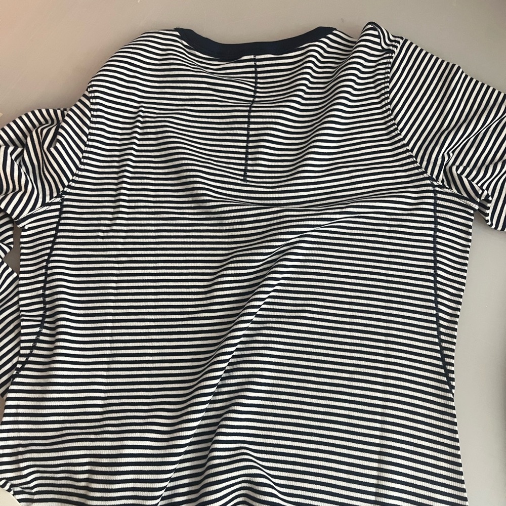 Lululemon Navy and White Striped Tee - Picture 5 of 6